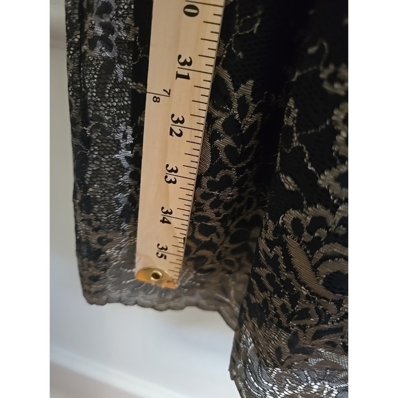 Rabbit Rabbit Rabbit Designs Women's 10 Black‎ Gold Lace Sleeveless Sheath Lined - Picture 7 of 11